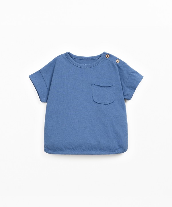 Jersey t-shirt in blend of organic cotton and recycled cotton