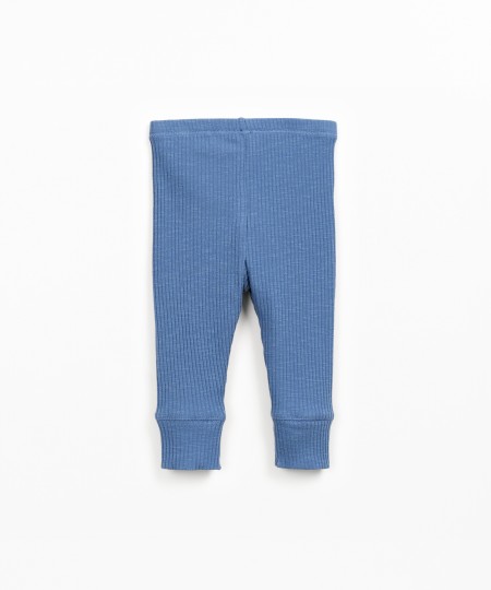 Leggings de malha com nervuras