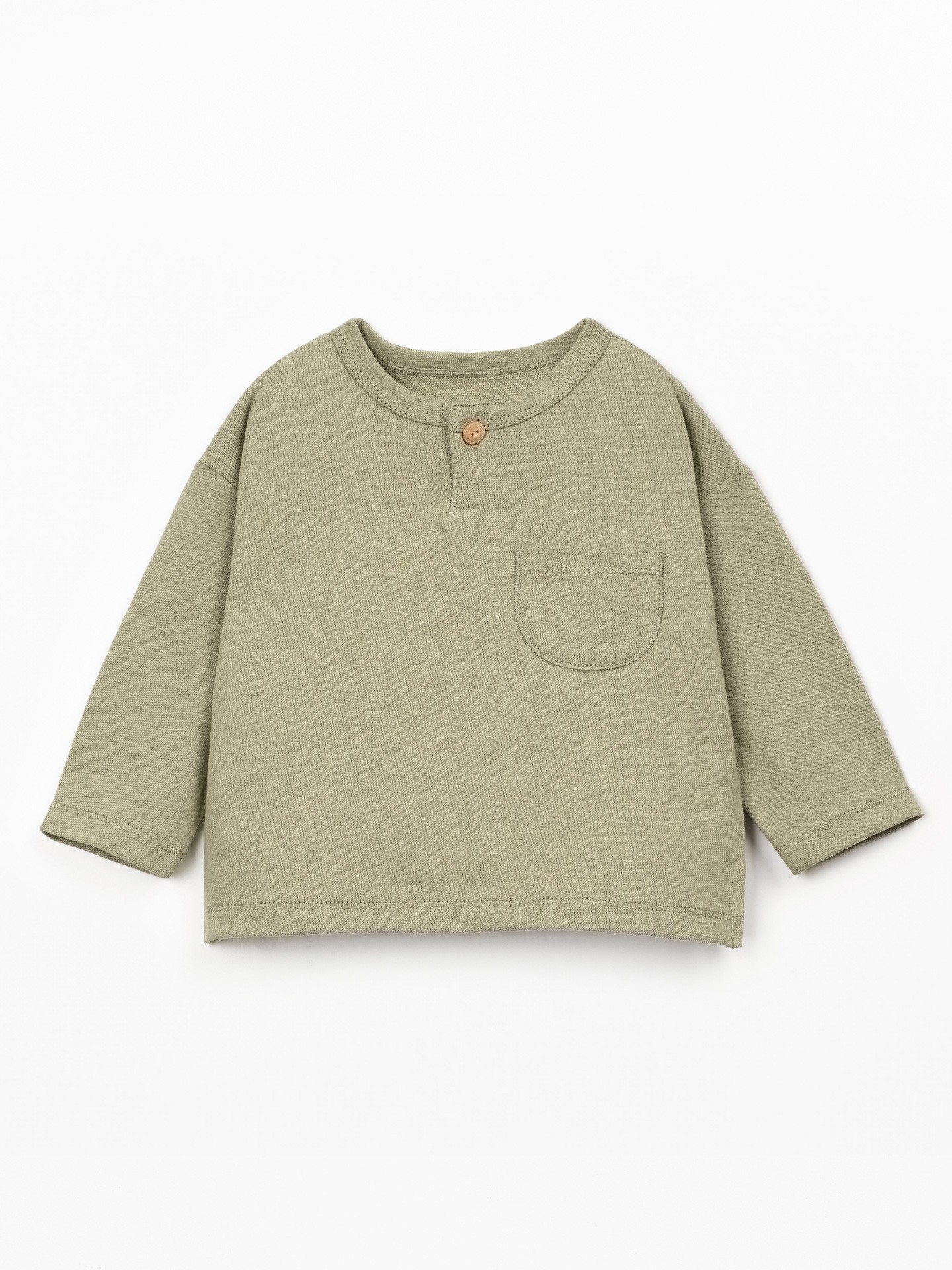 T-shirt in organic cotton and linen blend