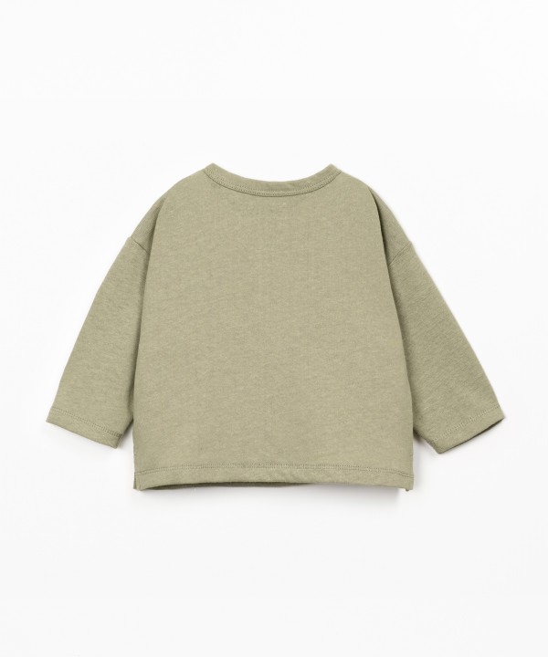 T-shirt in organic cotton and linen blend