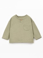 T-shirt in organic cotton and linen blend