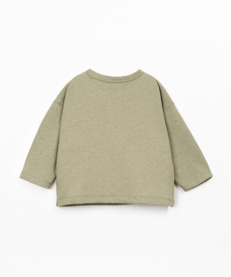 T-shirt in misto cotone biologico e lino