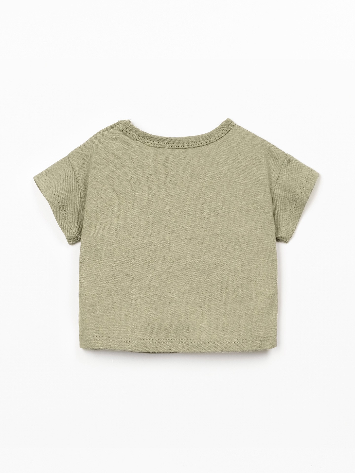 T-shirt com mistura de fibras naturais