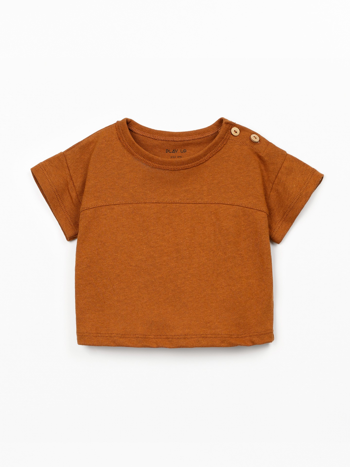 T-shirt com mistura de fibras naturais