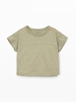 T-shirt com mistura de fibras naturais