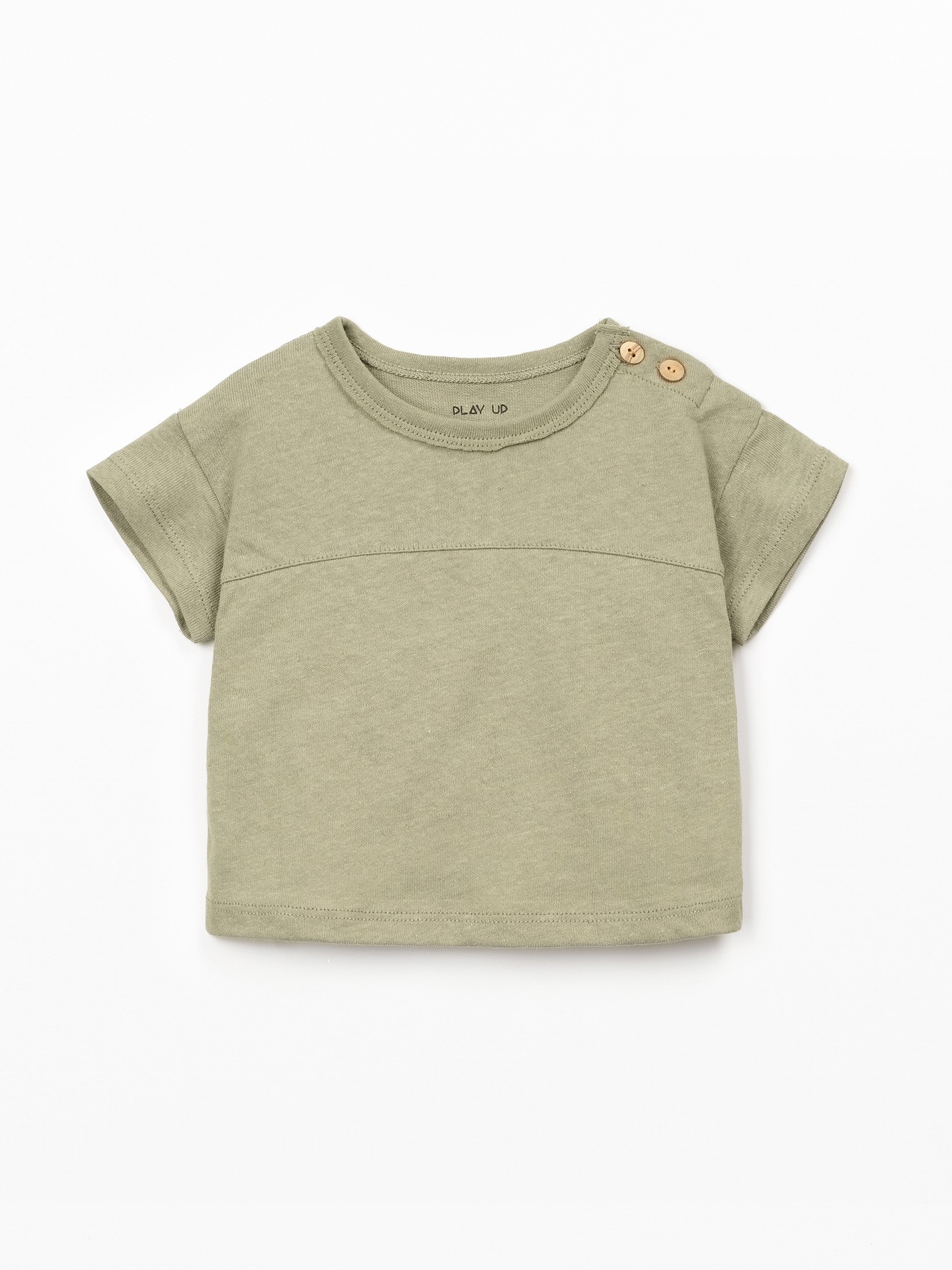 T-shirt com mistura de fibras naturais