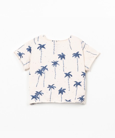 T-shirt com estampado de palmeiras