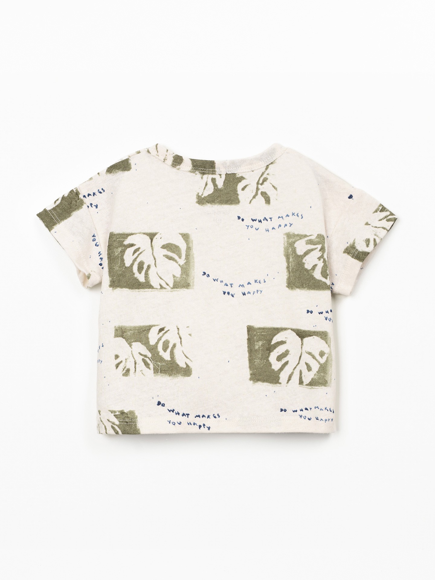 T-shirt in natural fiber blend with print