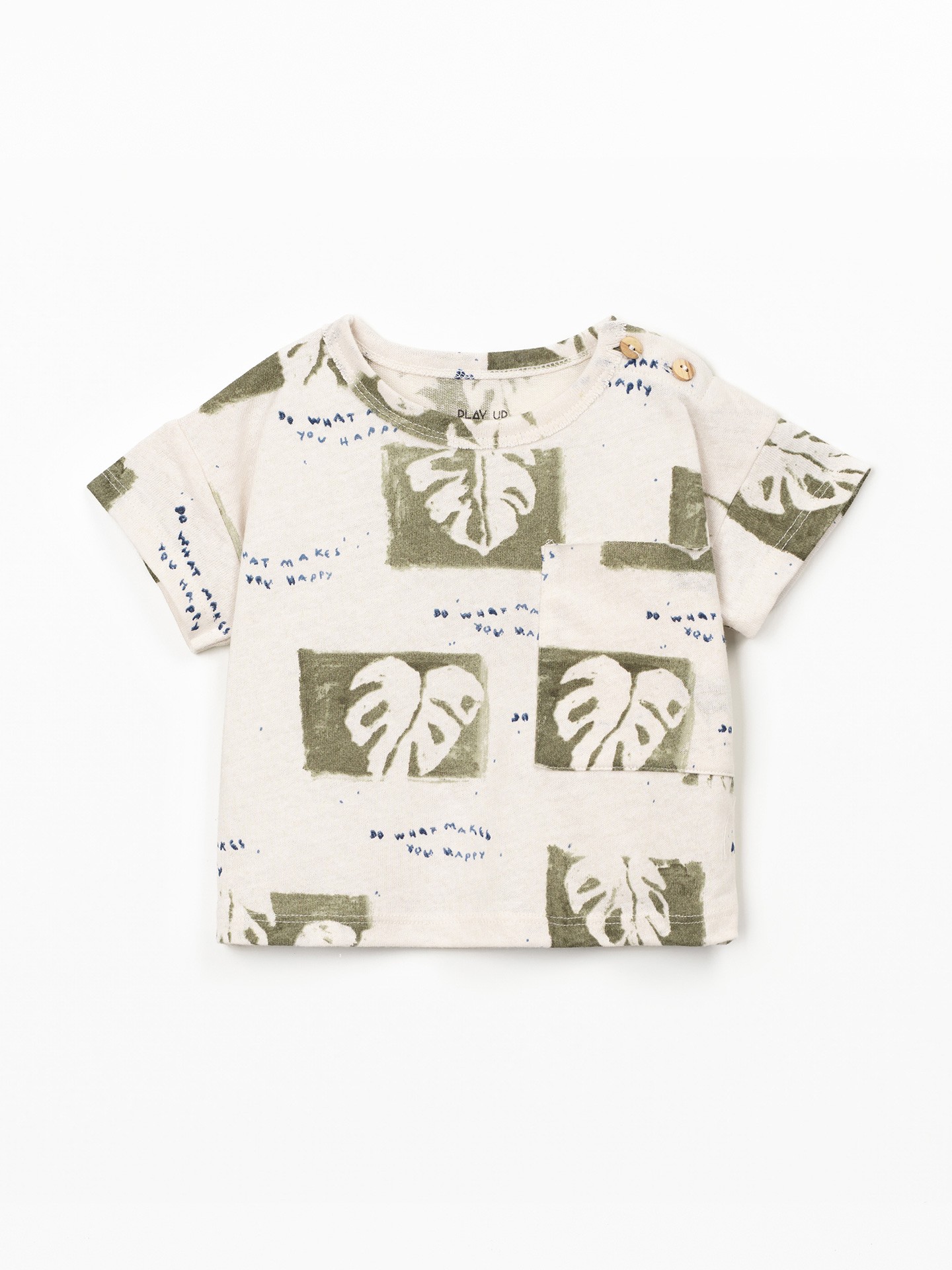 T-shirt in natural fiber blend with print