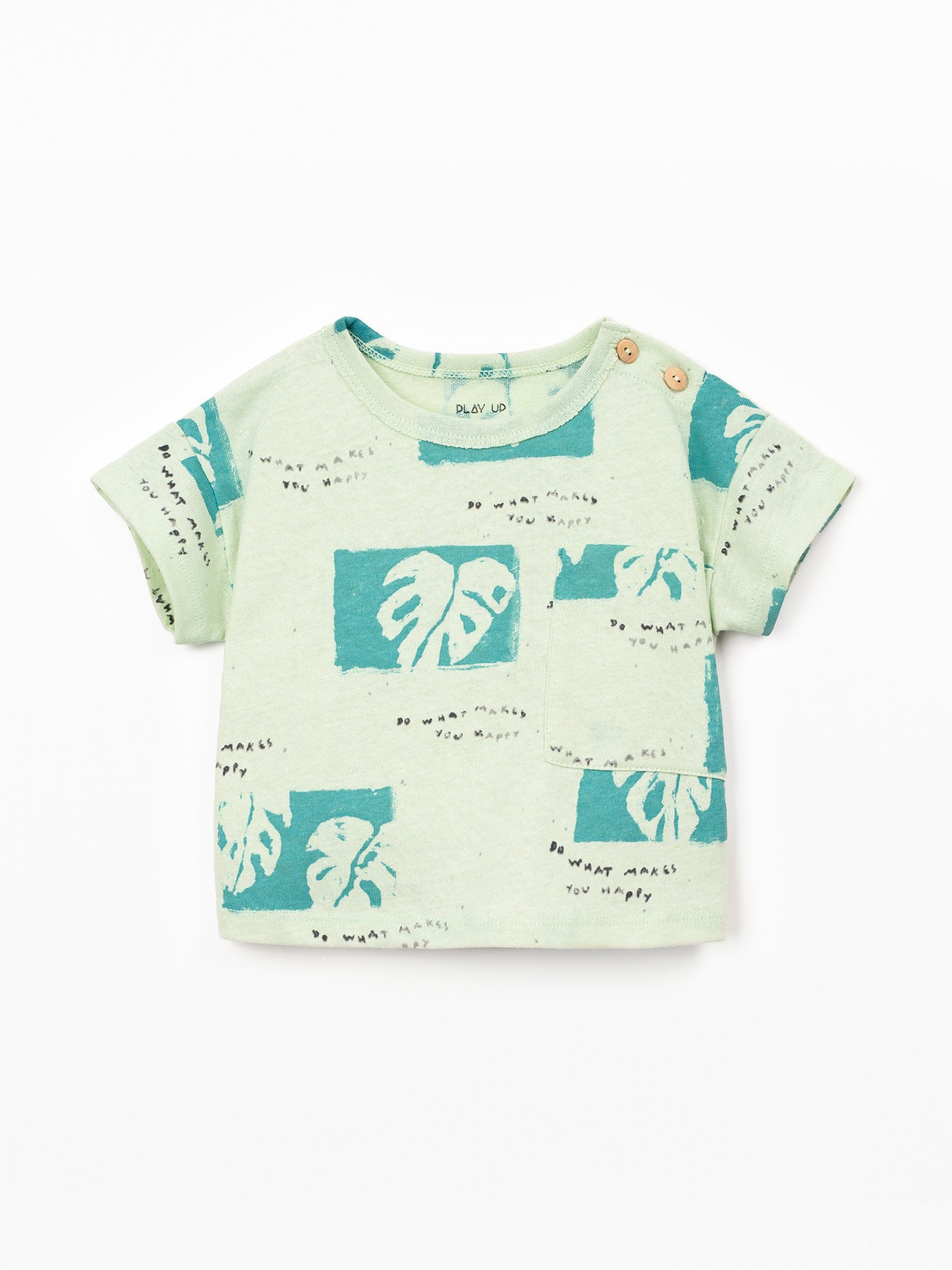 T-shirt in natural fiber blend with print