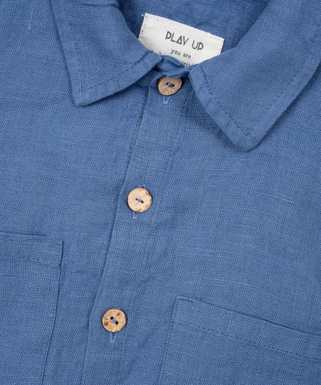 Camisa de tecido em linho