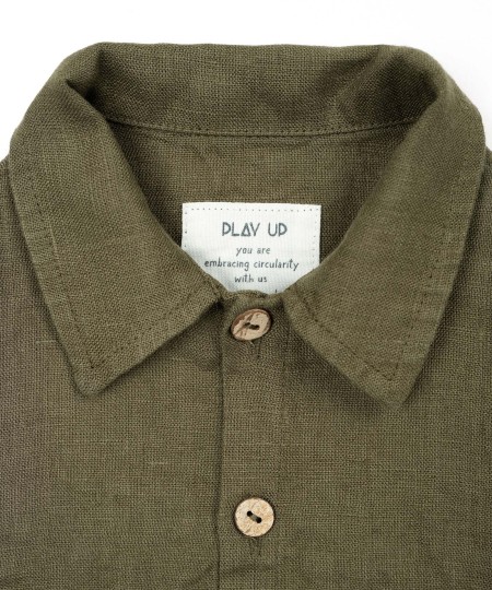 Camisa de tecido em linho