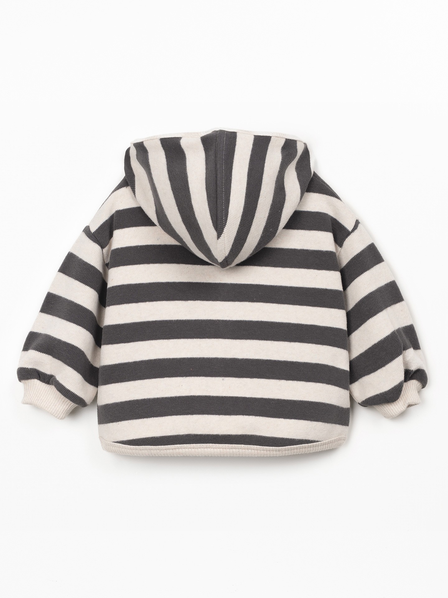 Hooded jacket with striped pattern