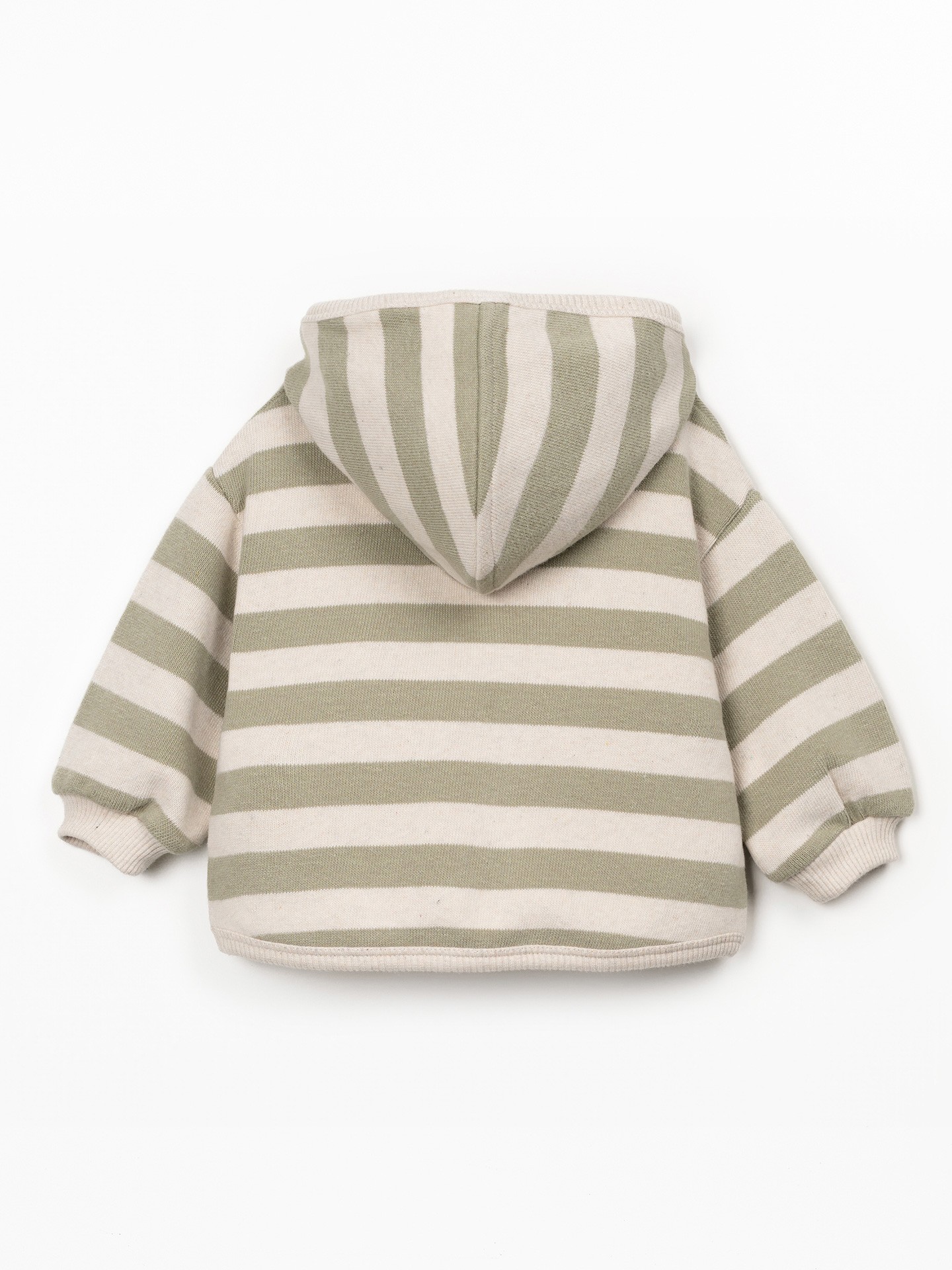 Hooded jacket with striped pattern