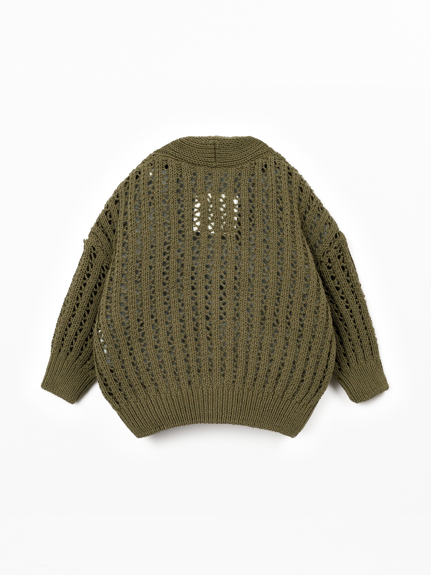 Casaco tricot em mistura de algodão e fibras recicladas