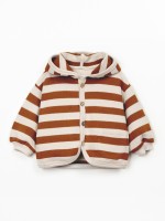 Hooded jacket with striped pattern