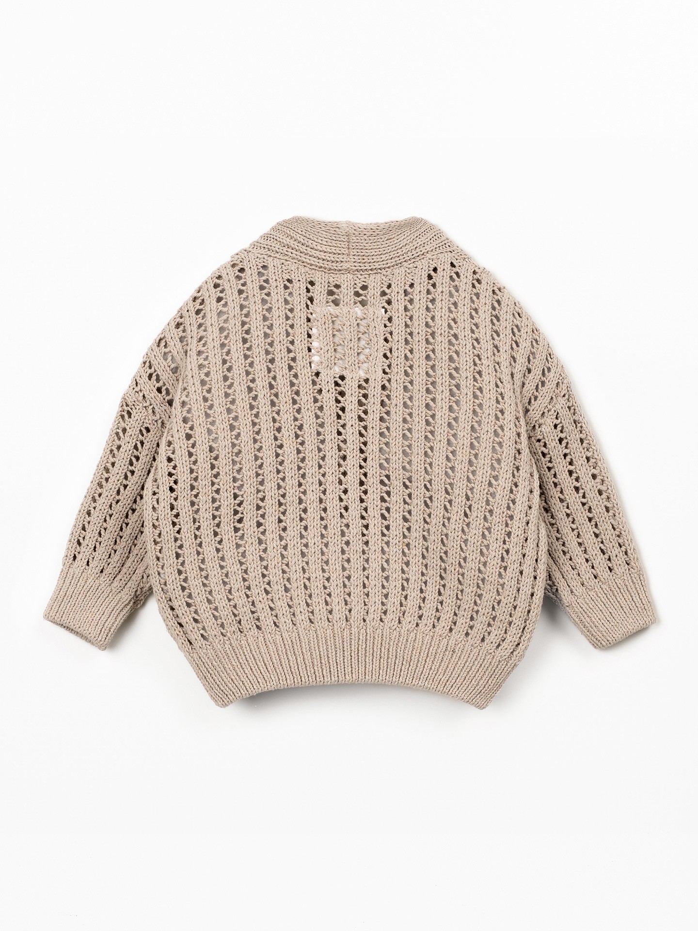 Casaco tricot em mistura de algodão e fibras recicladas