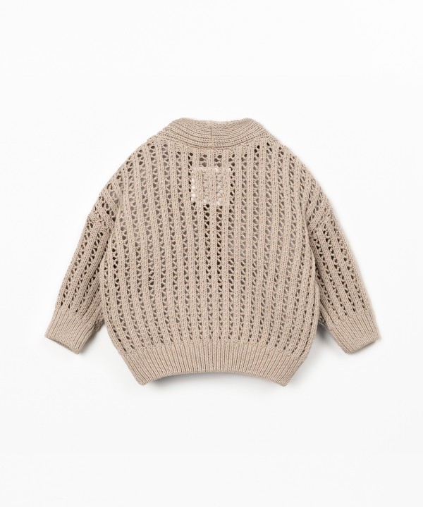 Casaco tricot em mistura de algod�o e fibras recicladas