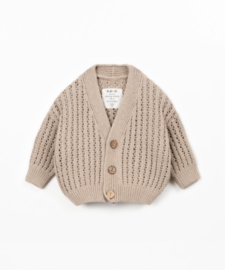 Knit cardigan in a blend of cotton and recycled fibers