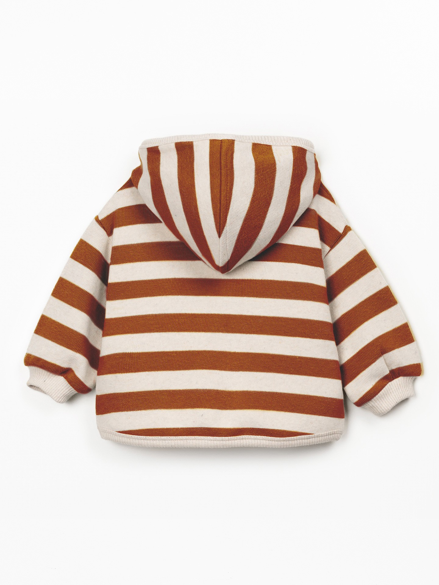 Hooded jacket with striped pattern