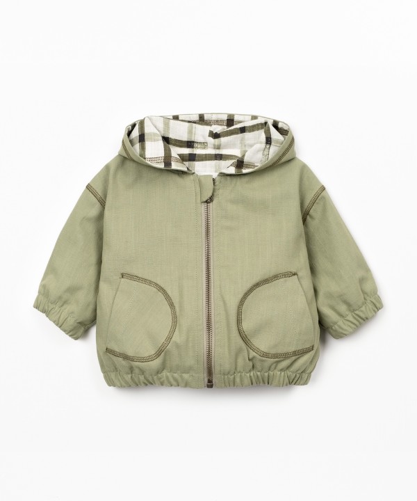 Twill parka with lining