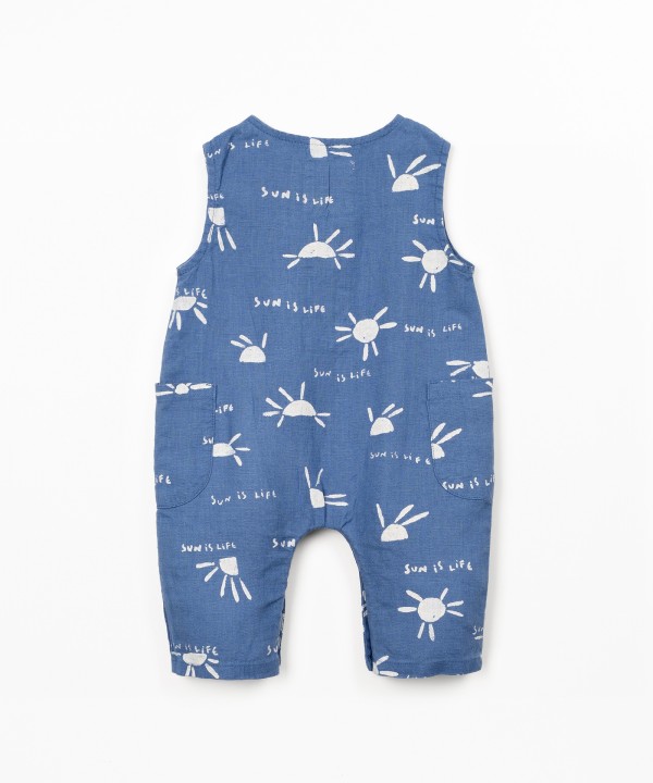 Linen jumpsuit with print