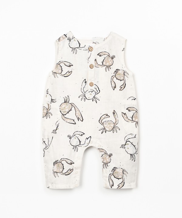 Linen jumpsuit with print