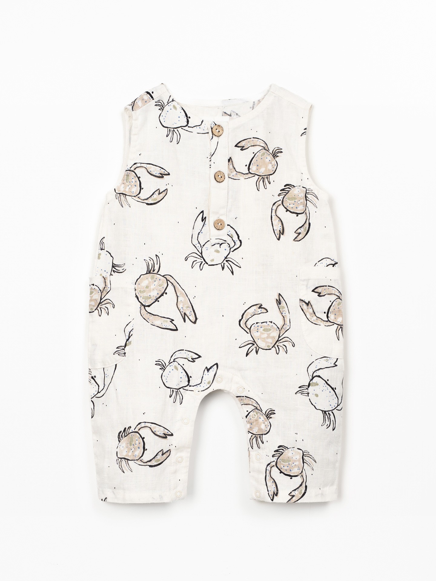 Linen jumpsuit with print