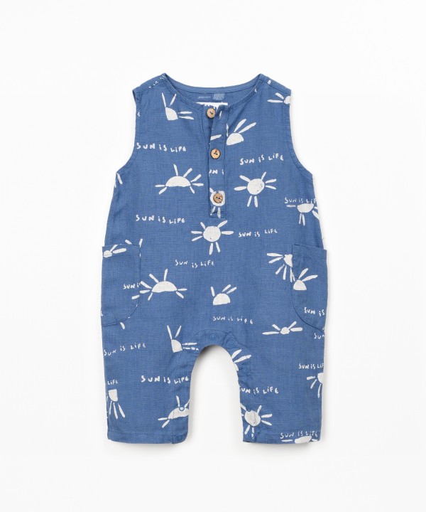 Linen jumpsuit with print