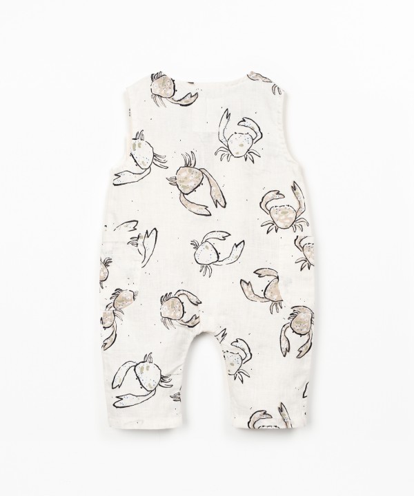 Macac�o em linho com estampado