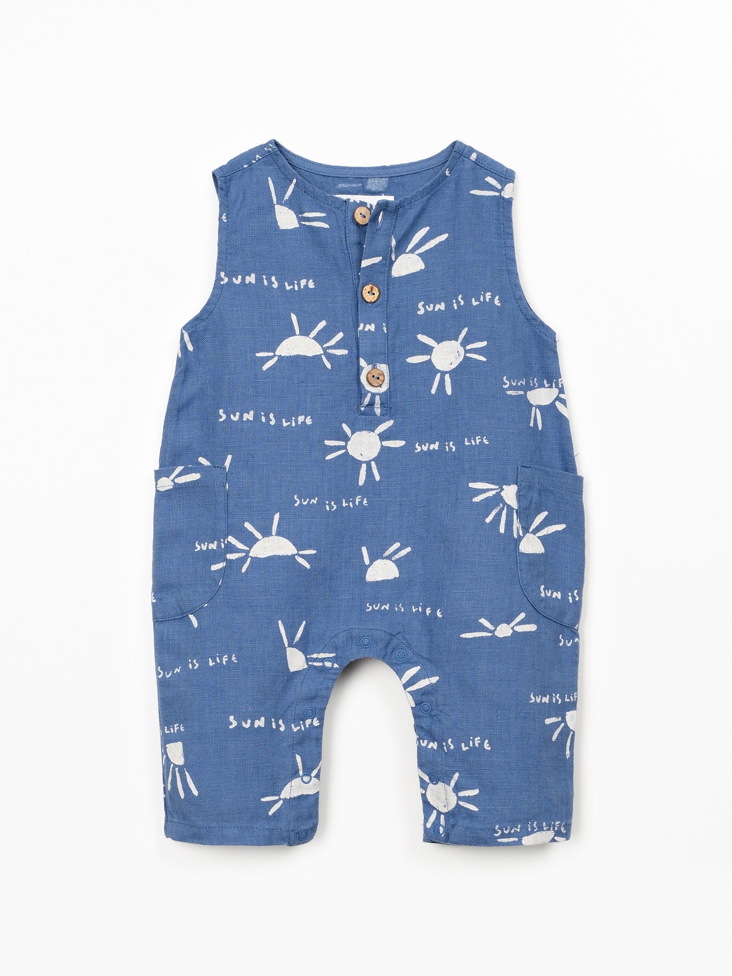 Linen jumpsuit with print