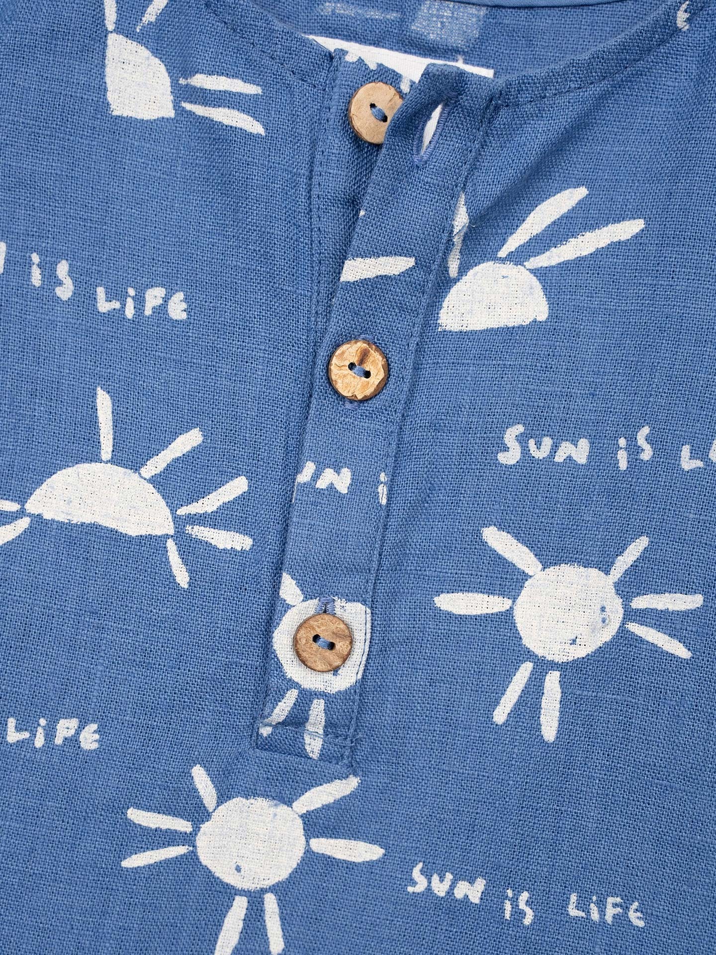 Linen jumpsuit with print