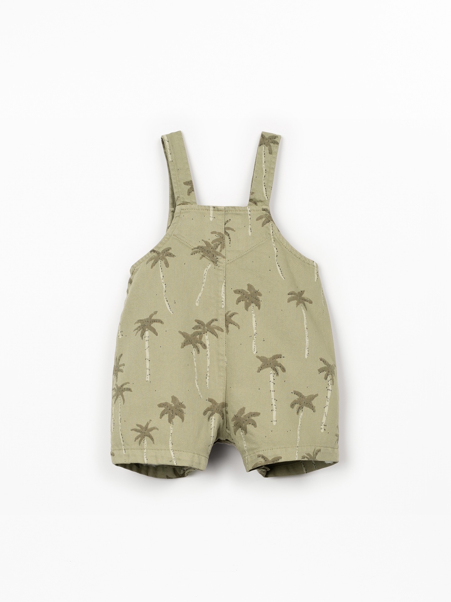 Twill jumpsuit with palm tree print
