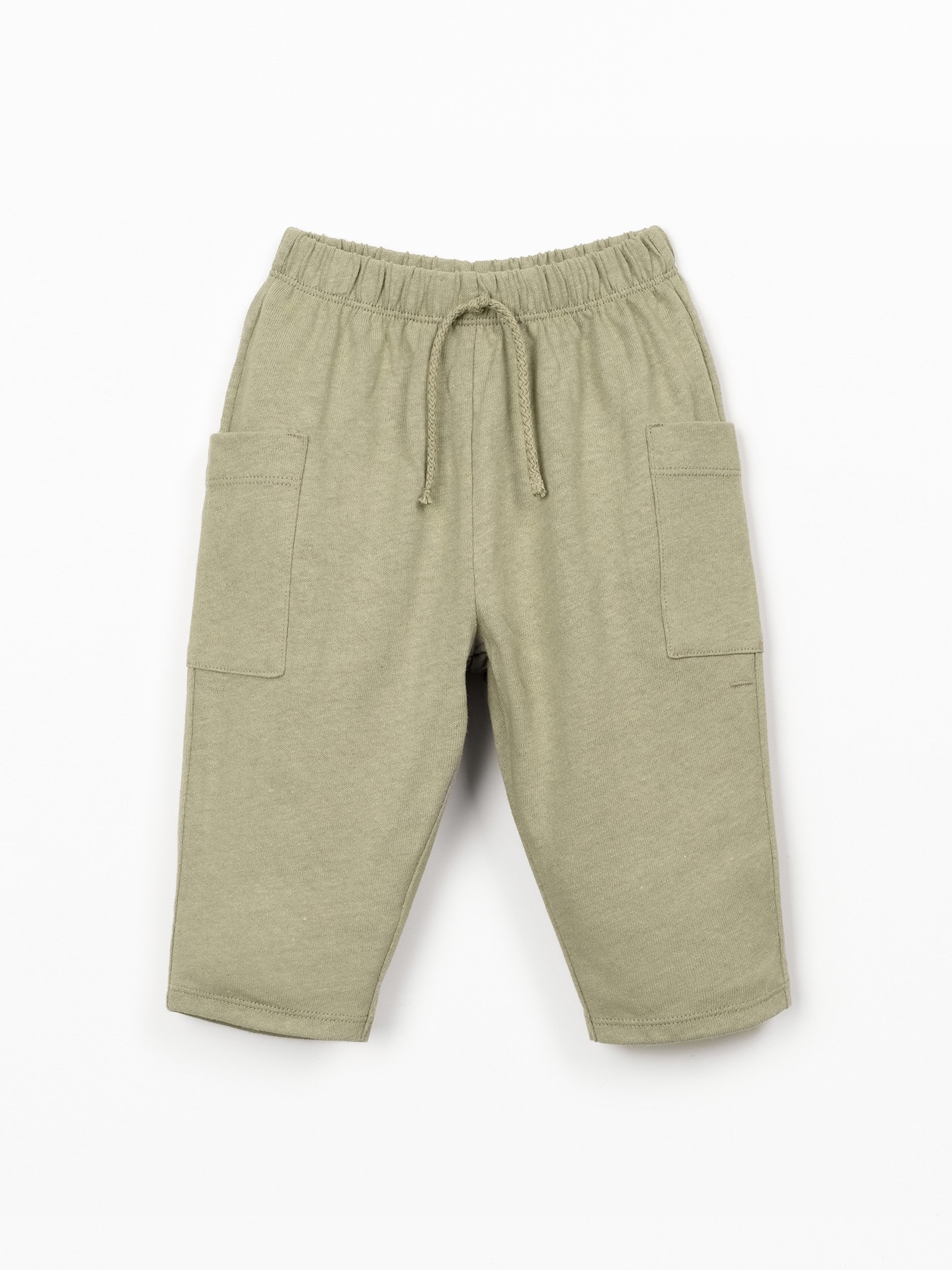 Knit pants in organic cotton and linen