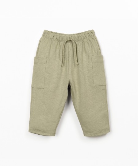 Knit pants in organic cotton and linen