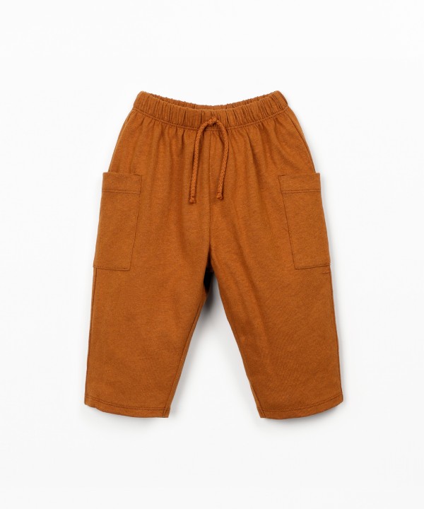 Knit trousers in organic cotton and linen