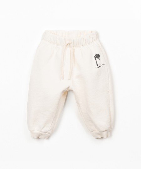 Jersey trousers with drawing