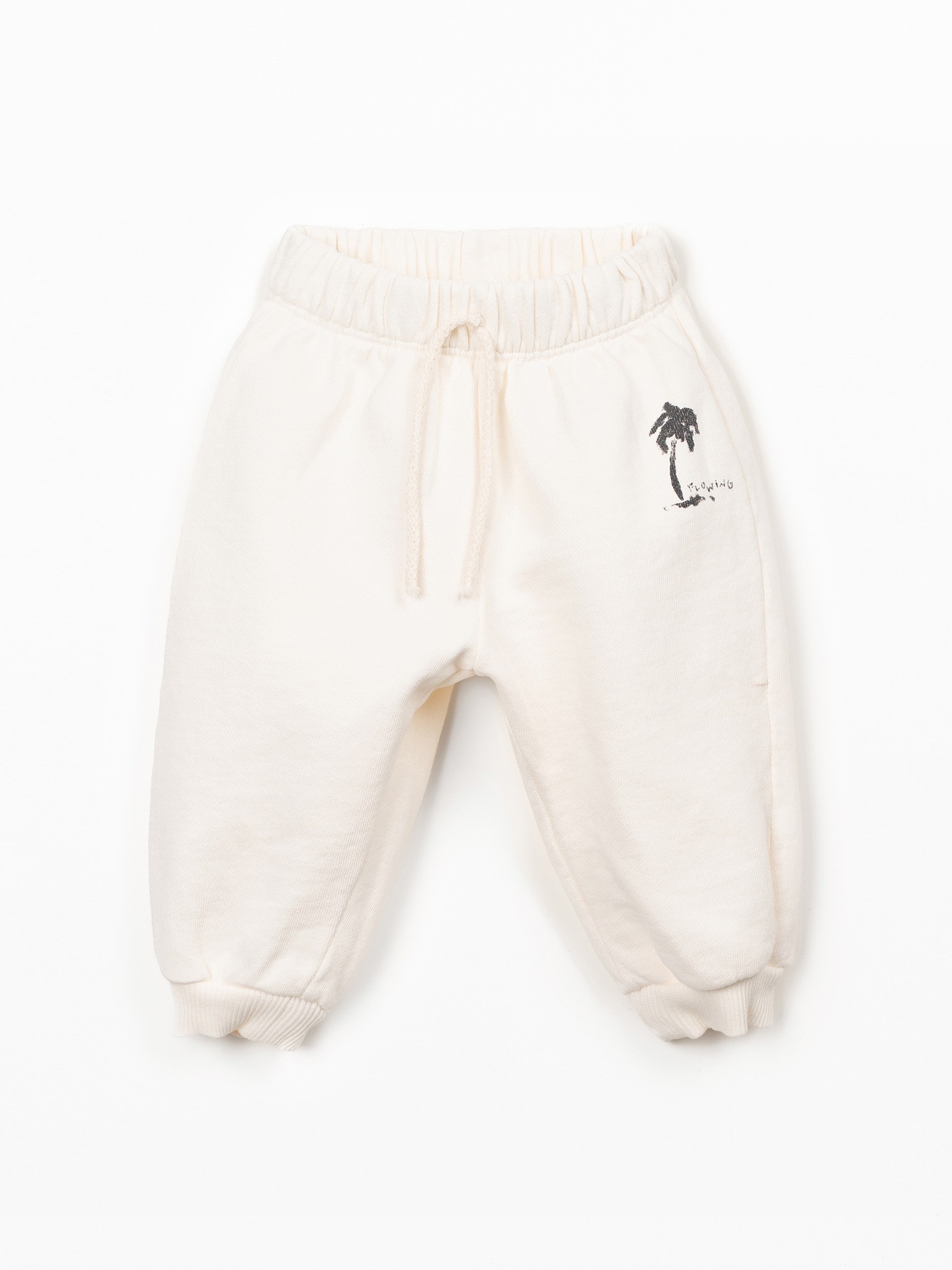 Jersey trousers with drawing