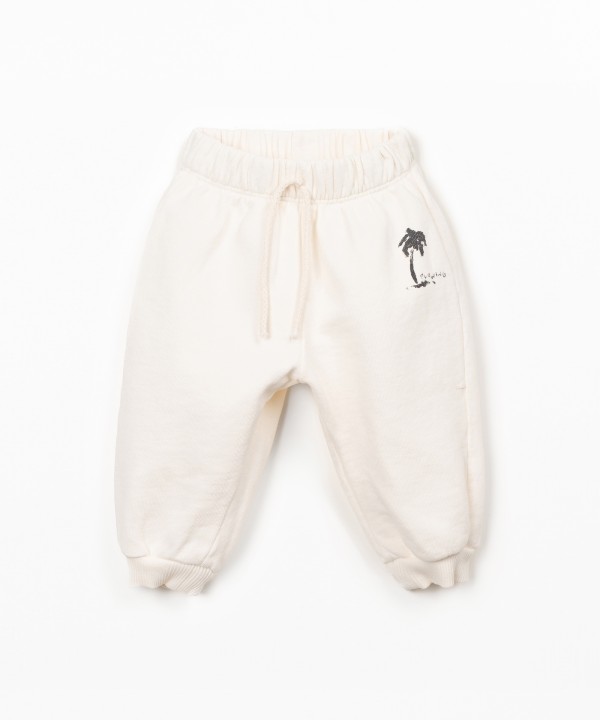 Jersey trousers with drawing