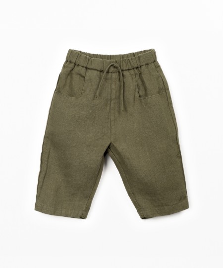 Linen fabric trousers