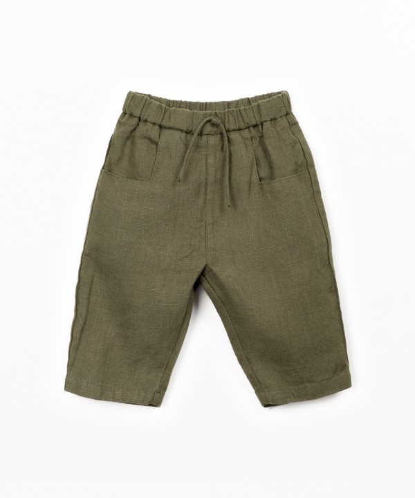 Linen fabric trousers