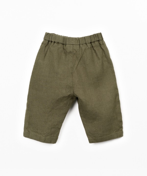 Linen fabric trousers