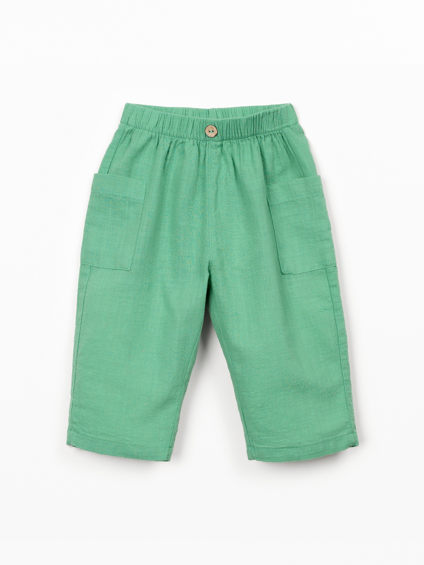 Calça de tecido em algodão orgânico