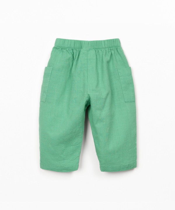 Calça de tecido em algodão orgânico