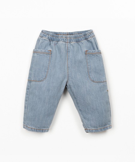 Denim trousers with side pockets