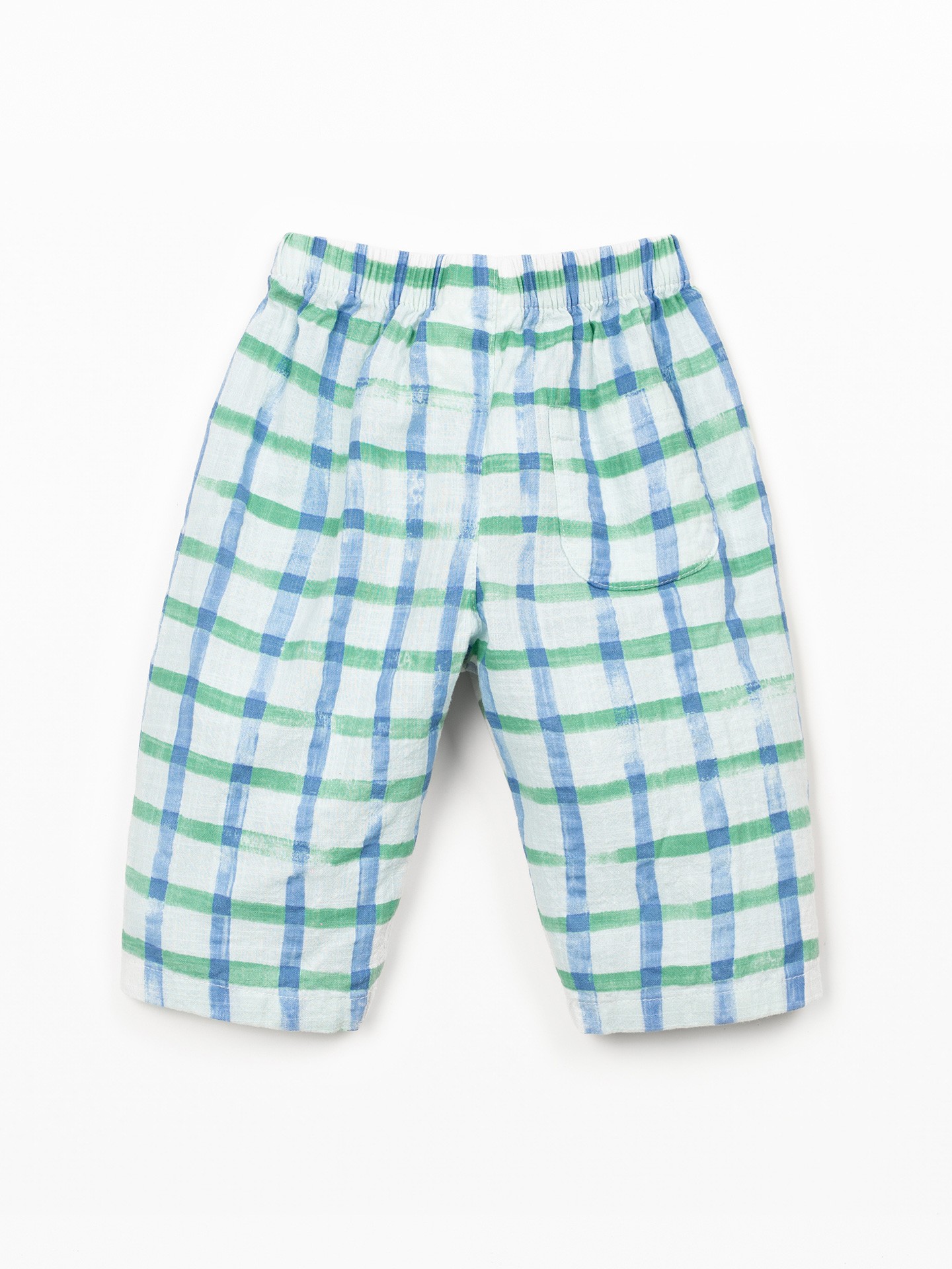 Woven trousers with natural fibers