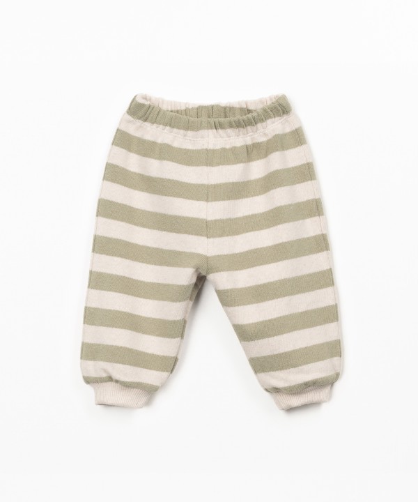 Leggings �s riscas com cinto el�stico