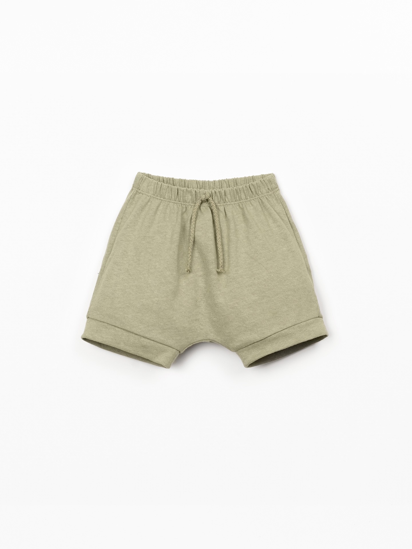 Calção de malha em algodão orgânico e linho