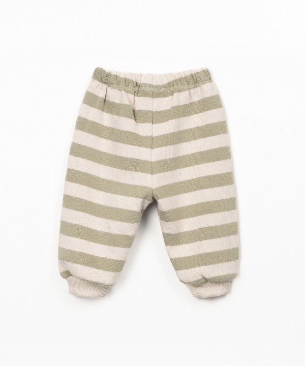 Leggings �s riscas com cinto el�stico