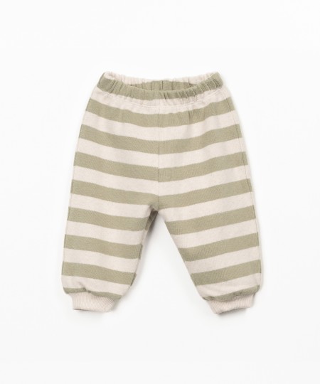 Leggings �s riscas com cinto el�stico